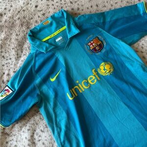 Nike Kids Blue Soccer Jersey Barcelona  size medium